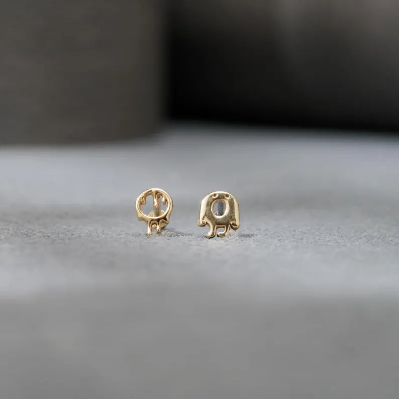 14k Solid Gold Drip Cartilage Earring