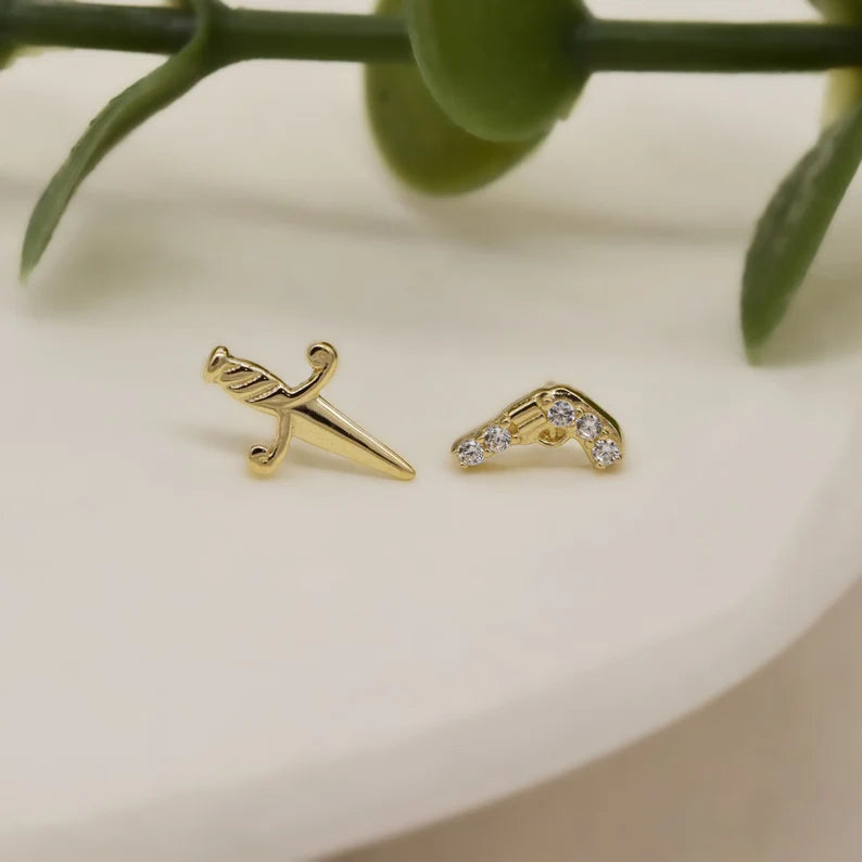 14K Solid Gold Tiny Toy Model Stud Earring 20g