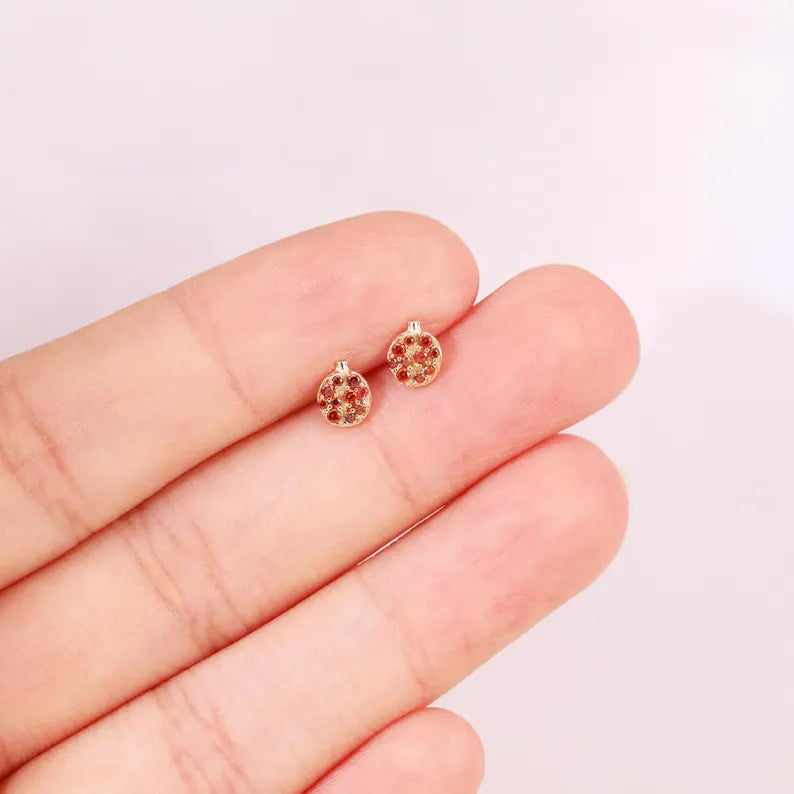 14K Gold Pomegranate Cartilage Stud
