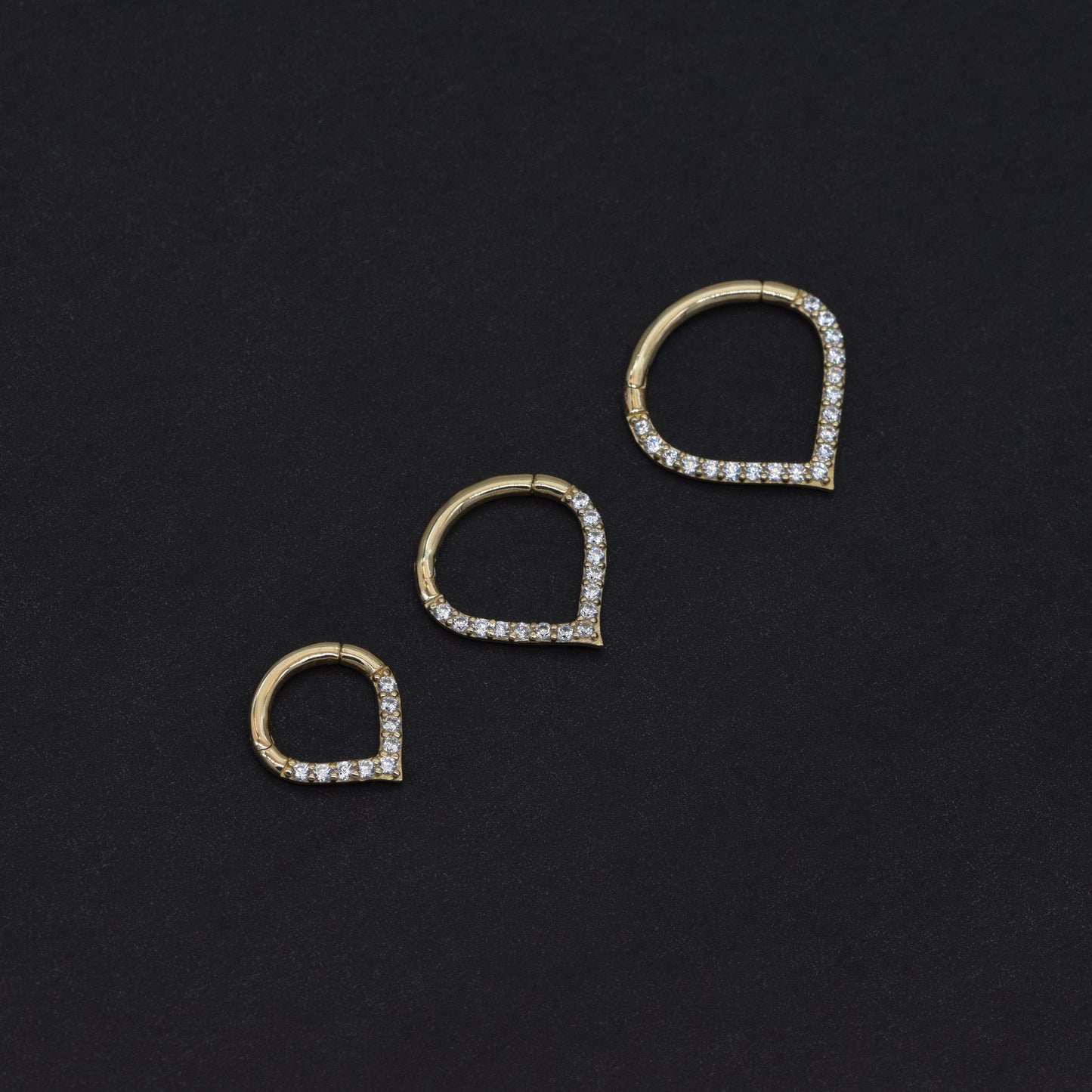 14K Solid Gold V-Shaped Septum Ring 16G