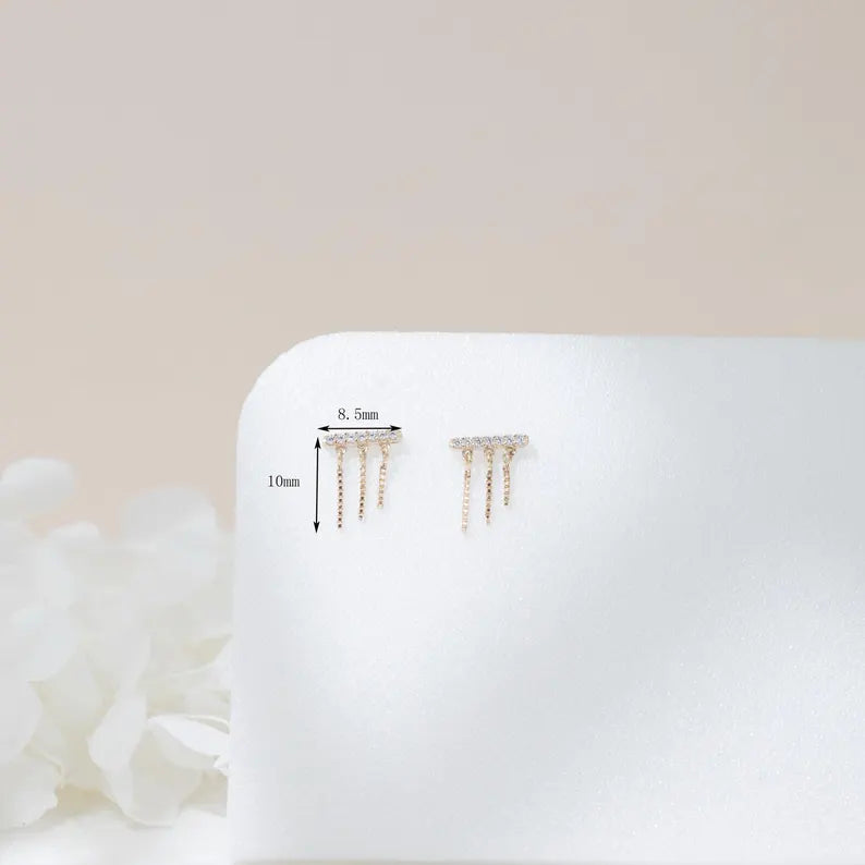 14K Solid Gold Forward Helix Stud