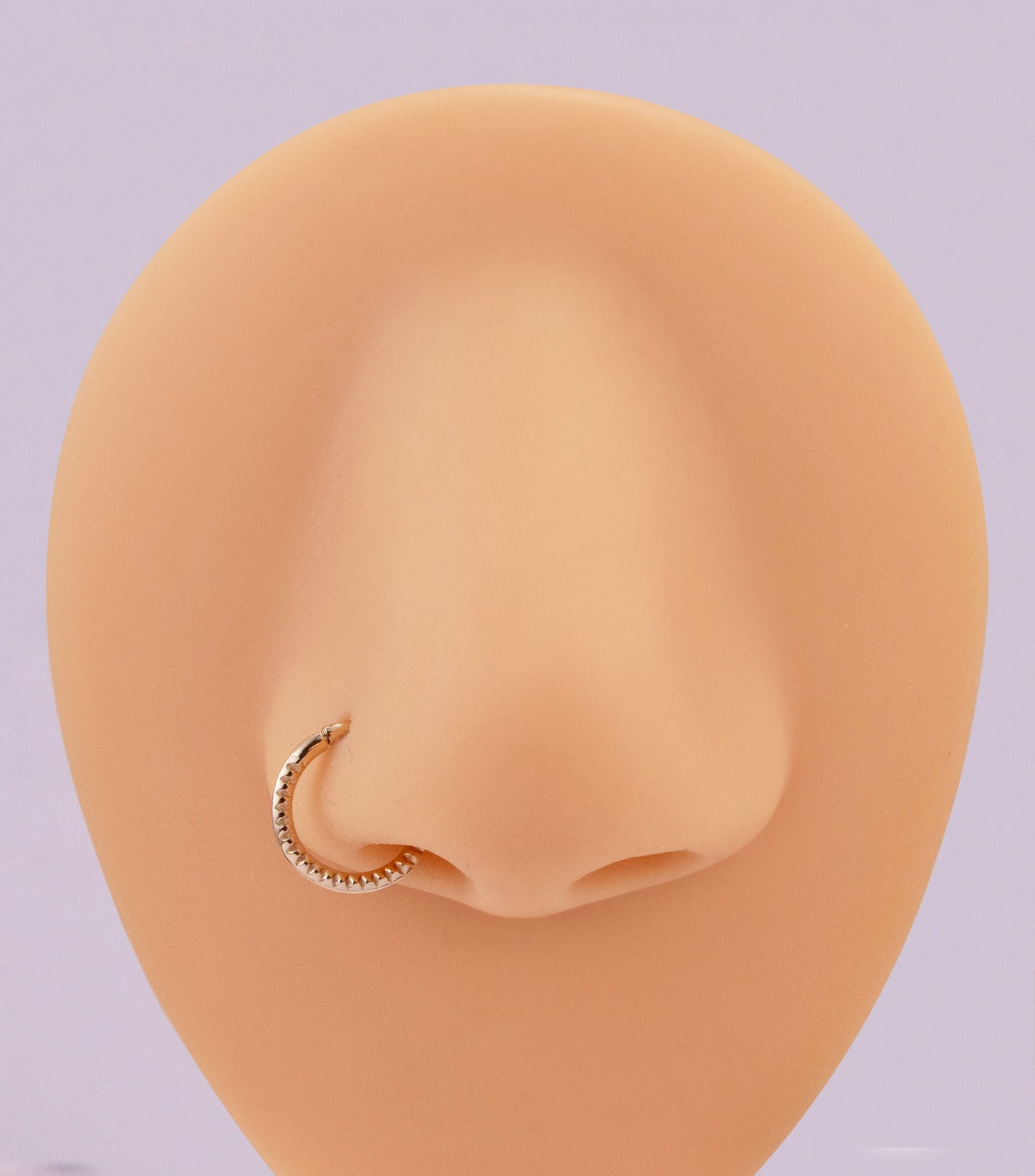 14K Solid Gold Pyramid Cut Septum Hoop Cartilage Clicker