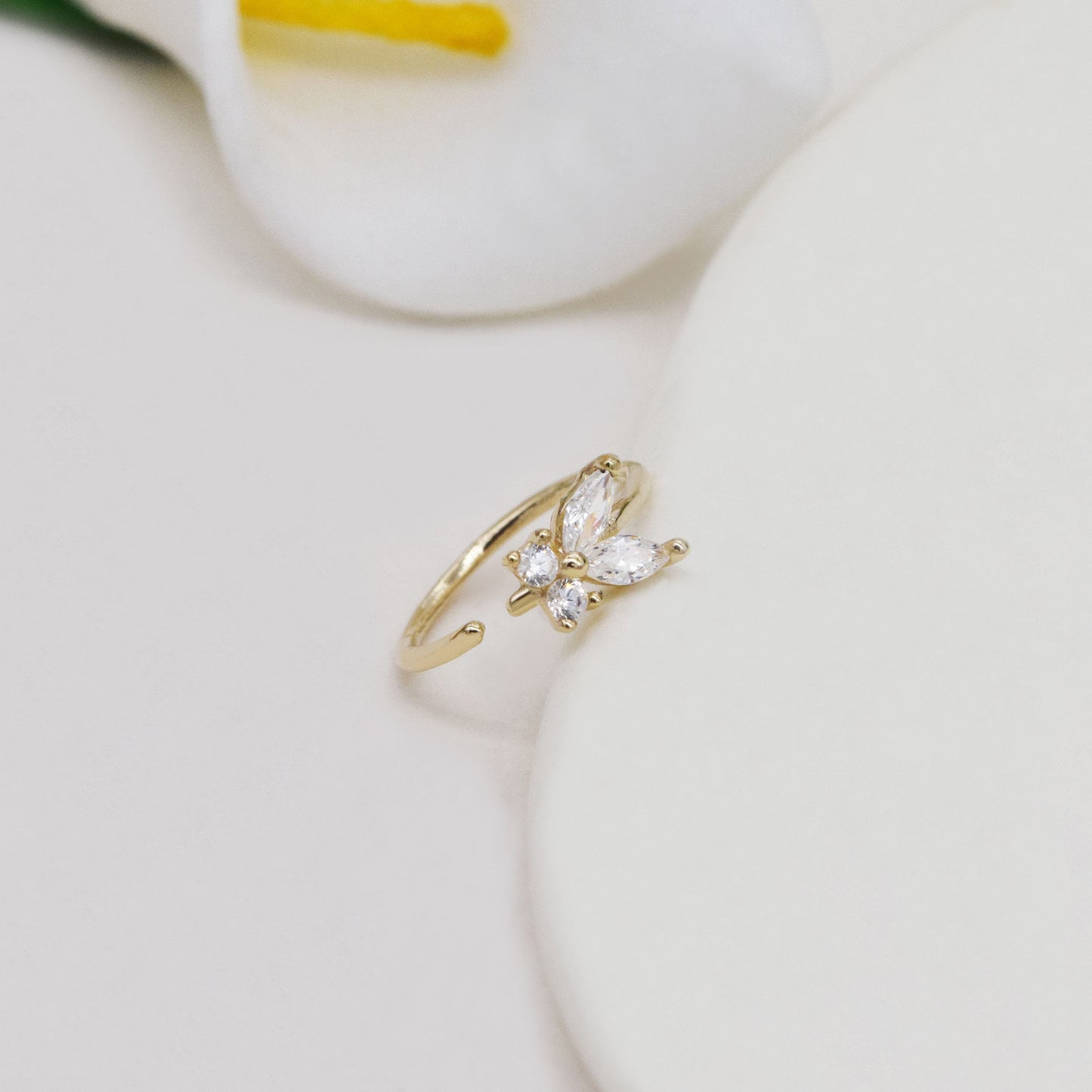 14K Solid Gold Butterfly Bendable 20G Hoop Earring 20G