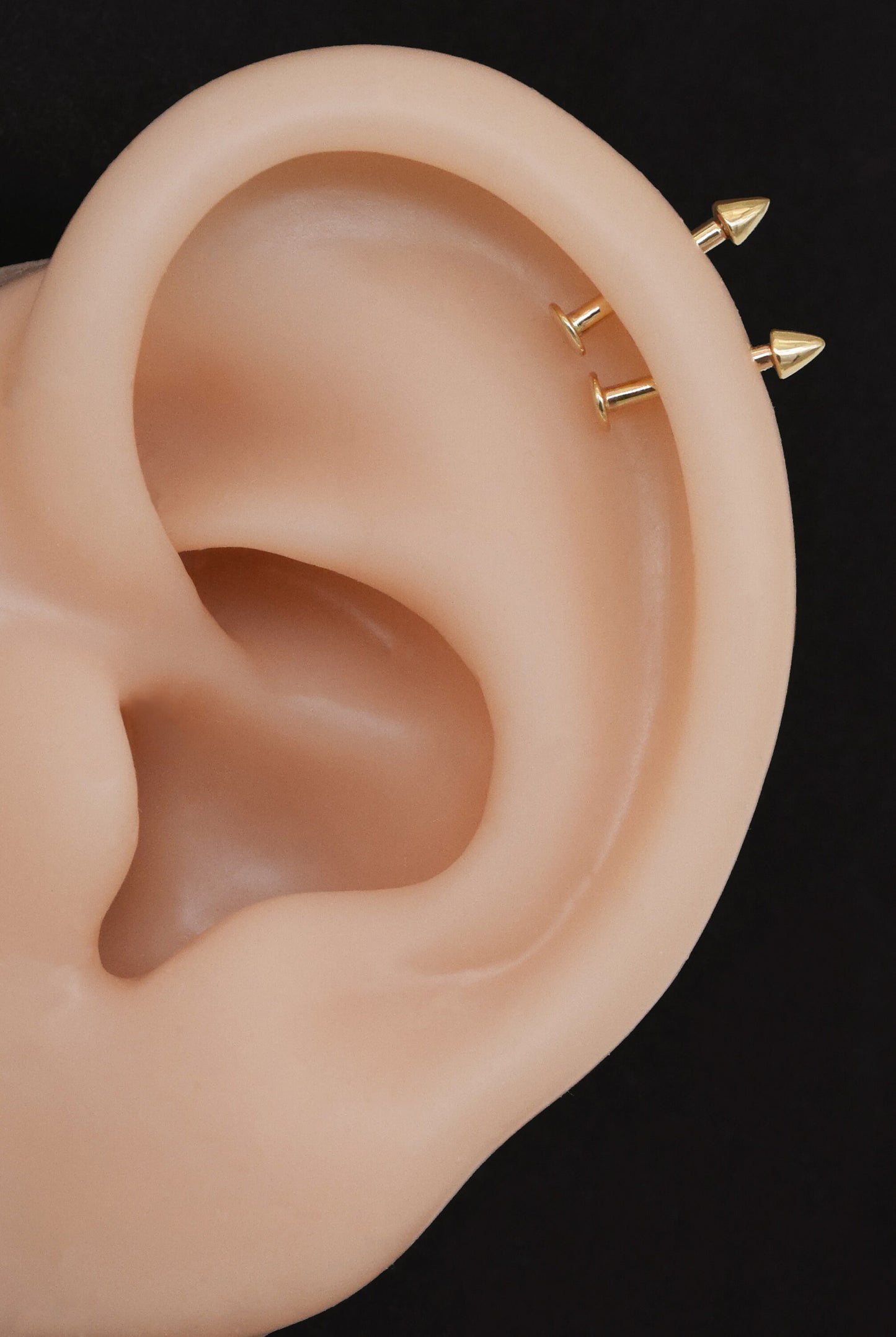 14K Solid Gold Spike Piercing 16g