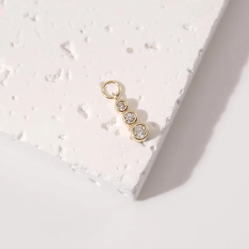 14K Gold Triple Braided Hoop Dangle Earring