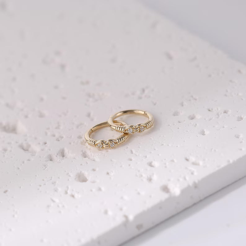 14K Gold Heart Knot Septum Daith Helix Nose Hoop 16g 8mm