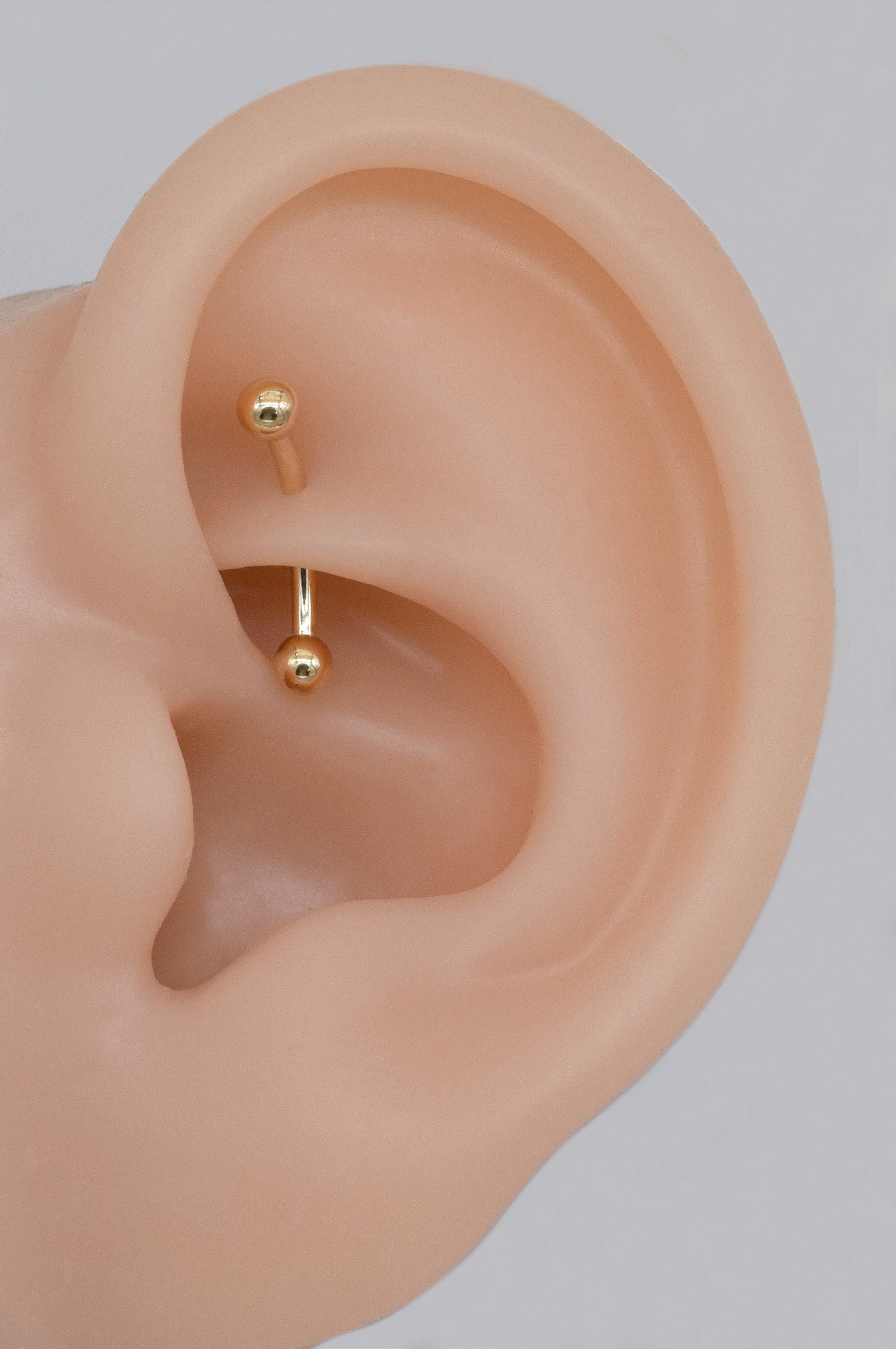 14K solid Gold Belly Button Ring Threaded Barbell Navel Rook Eyebrow 18g 16g 14g