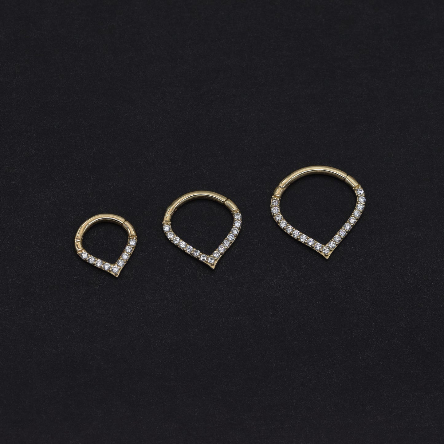 14K Solid Gold V-Shaped Septum Ring 16G