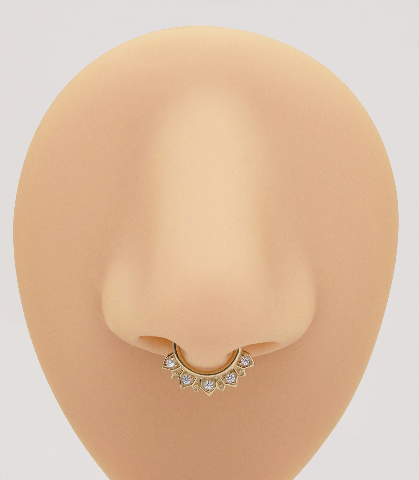 14K Solid Gold Dainty Septum Hoop Clicker 16g Nose Ear Piercing Ring
