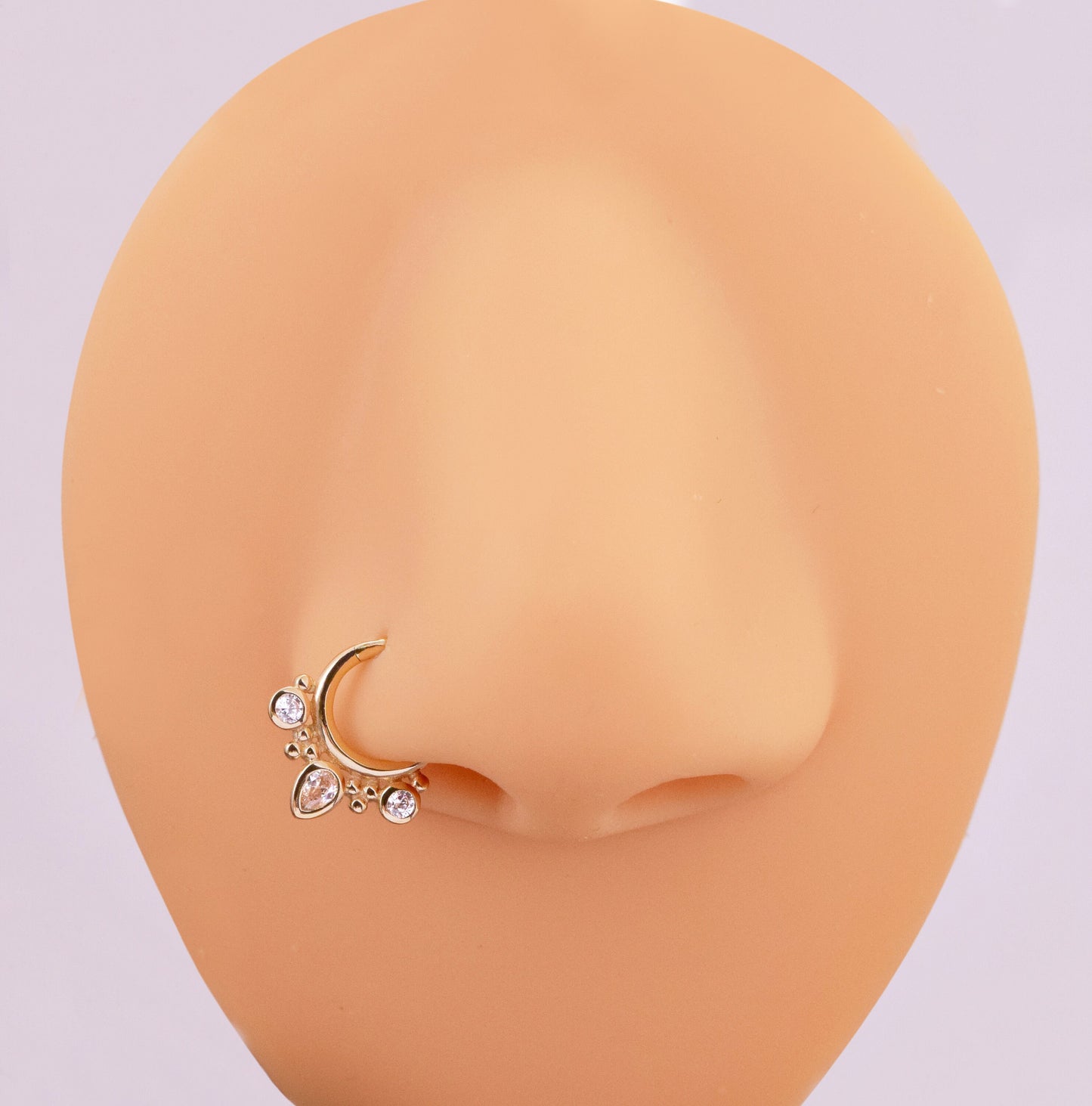 14K Solid Gold Teardrop Cartilage Hoop