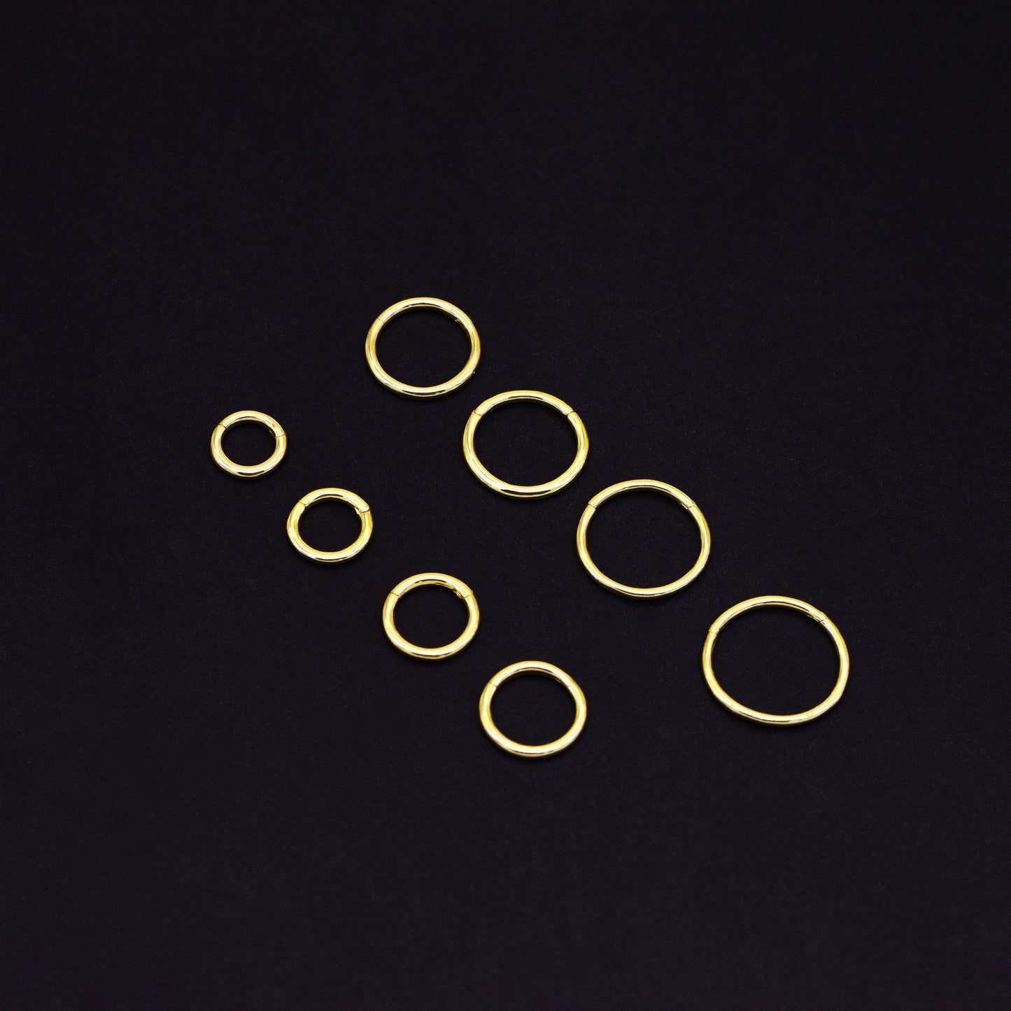 14K Solid Gold Hinged Hoop Earring 16G 18G