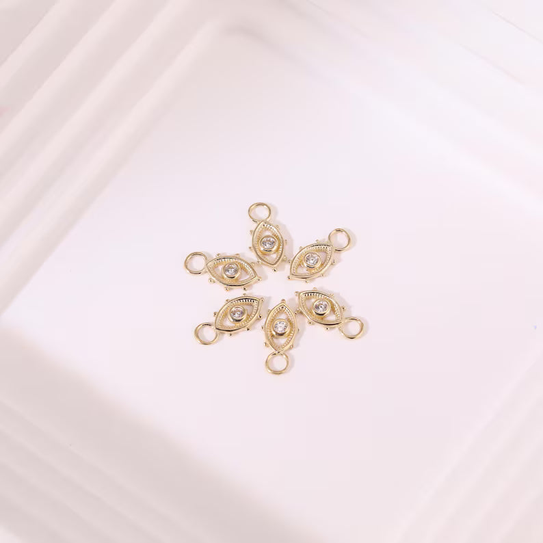 14K Gold Tiny Eye-Shaped Cartilage Hoop