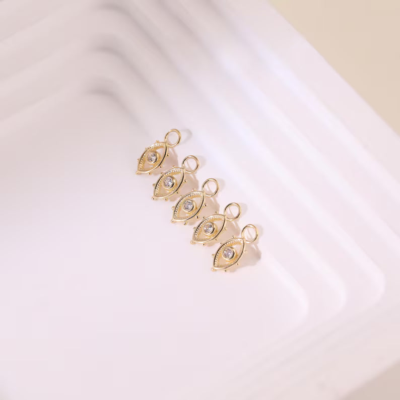 14K Gold Tiny Eye-Shaped Cartilage Hoop