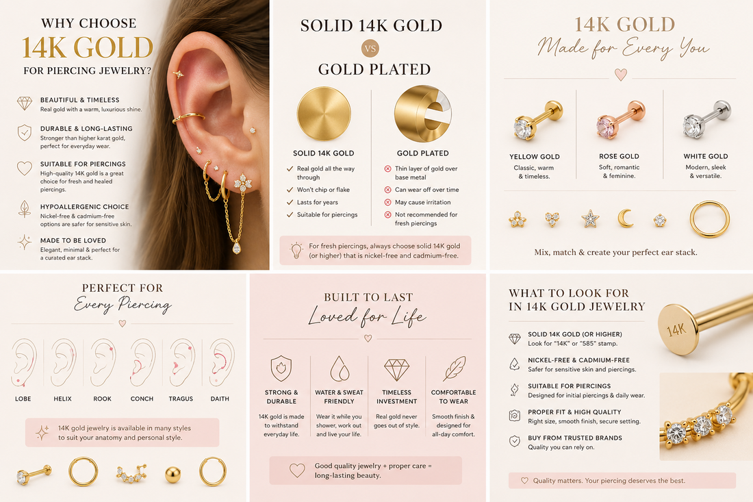 Why Choose 14K Gold for Piercing Jewelry?