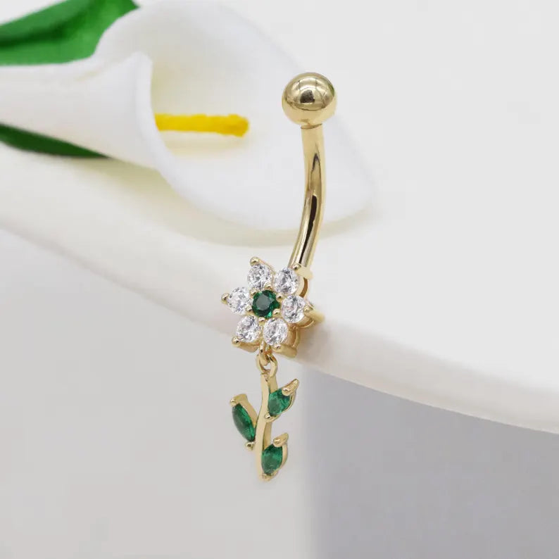 14K Solid Gold Belly Ring