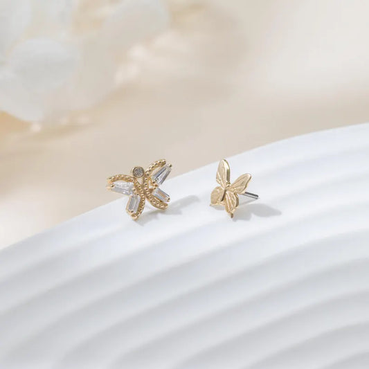 14K Gold Butterfly Cartilage Stud