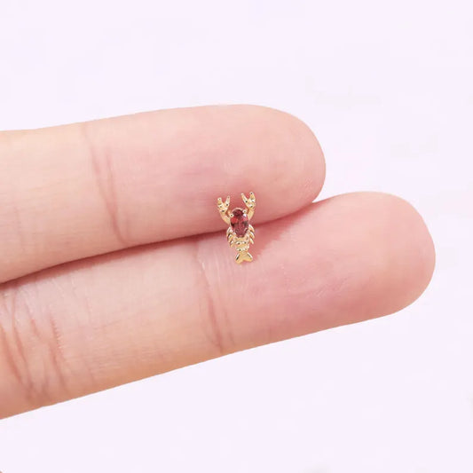 14K Gold Lobster Cartilage Stud