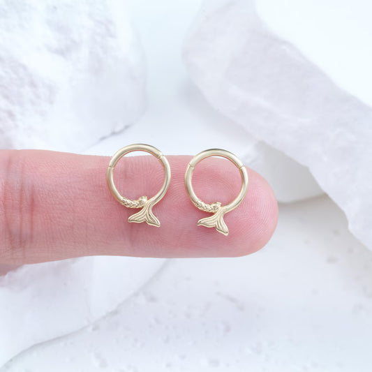 14K Gold Mermaid Tail Septum Hoop
