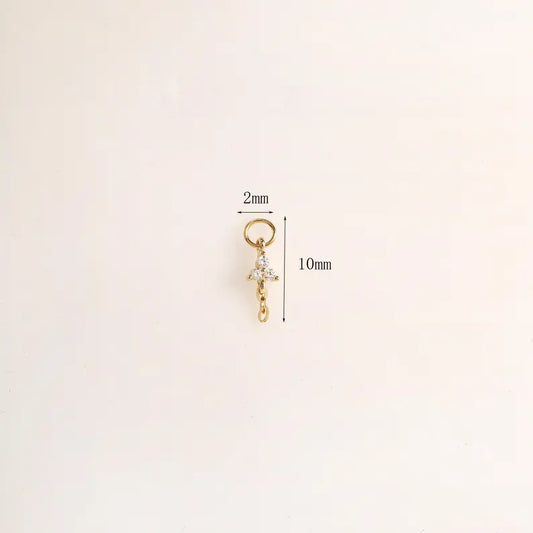 14K Gold Floral CZ Dangle Earring