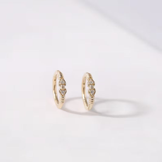 14K Gold Heart Knot Septum Daith Helix Nose Hoop 16g 8mm