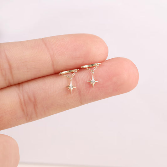 14K Solid Gold Threadless Cartilage Earring