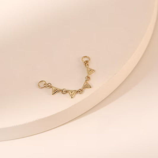14K Solid Gold Triangle Chain Helix Nose Accessory