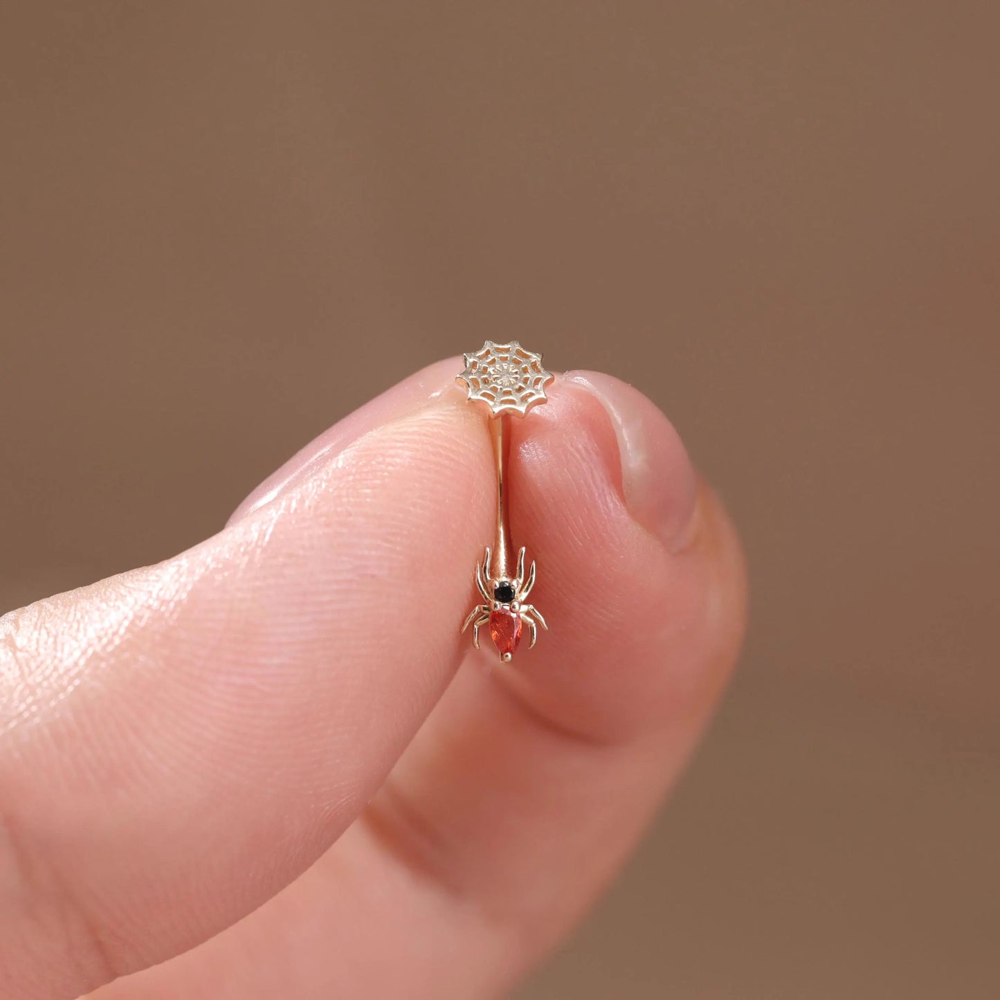14K Solid Gold Spider Web Rook Ring