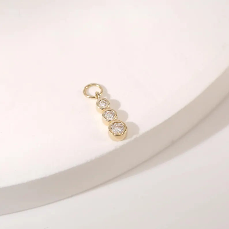 14K Gold Triple Braided Hoop Dangle Earring