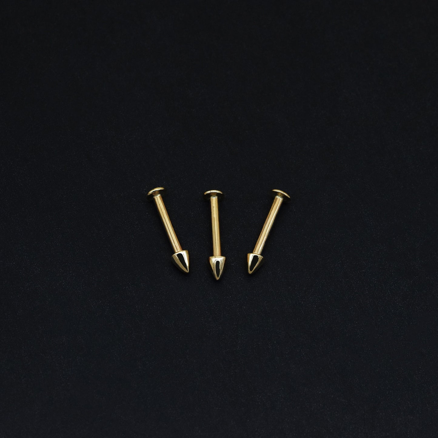 14K Solid Gold Spike Piercing 16g