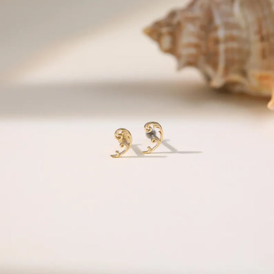 14K Solid Gold Vine Leaf Ear Climber