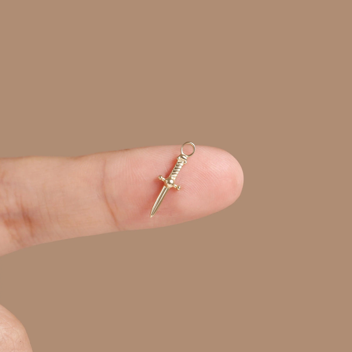 14K Gold Sword Dangle Charm