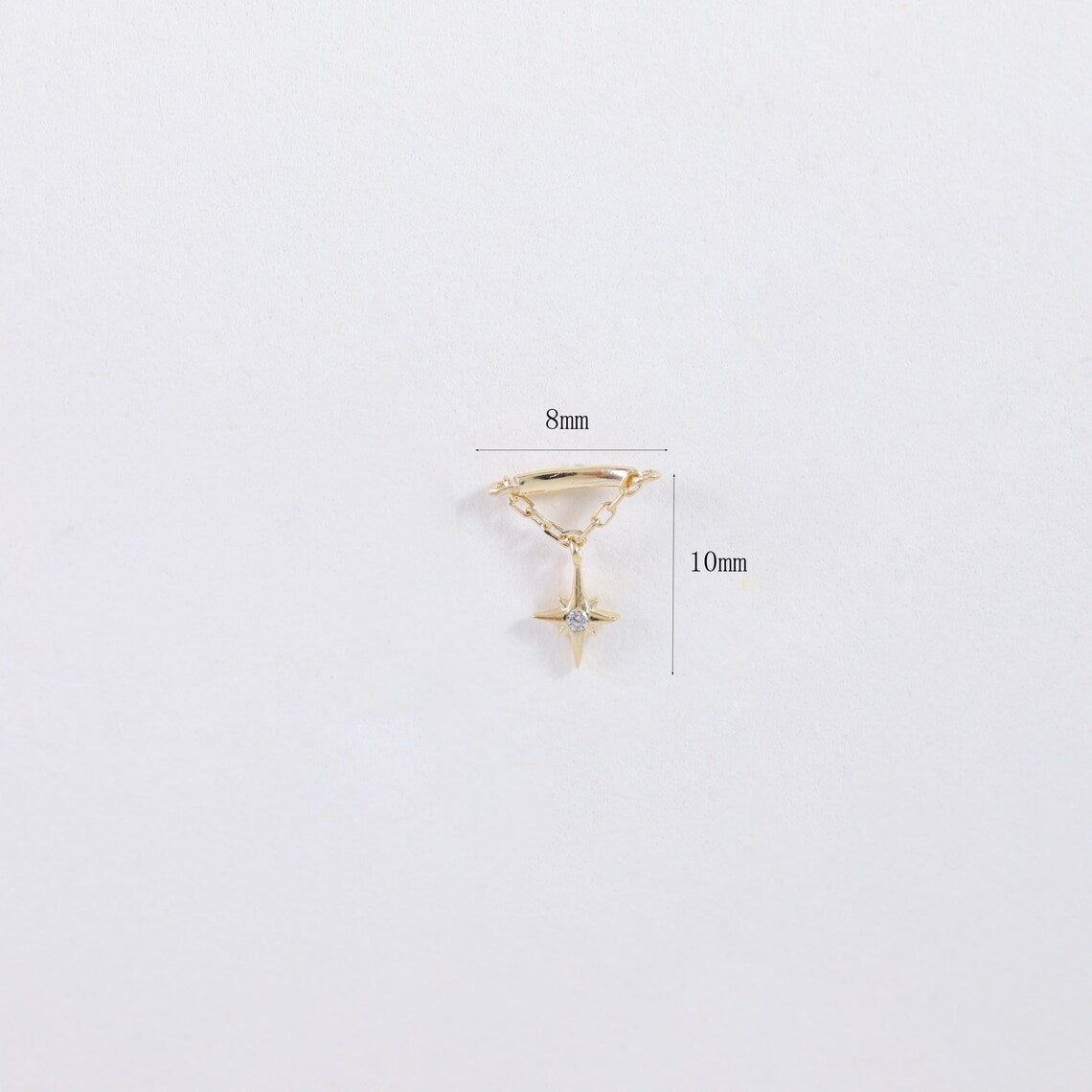 14K Solid Gold Threadless Cartilage Earring