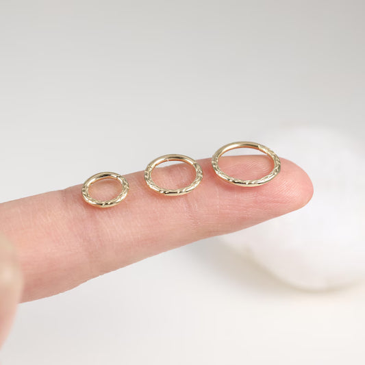 14K Gold Braided Hoop Septum Helix Tragus Rook 16g 6/8/10mm