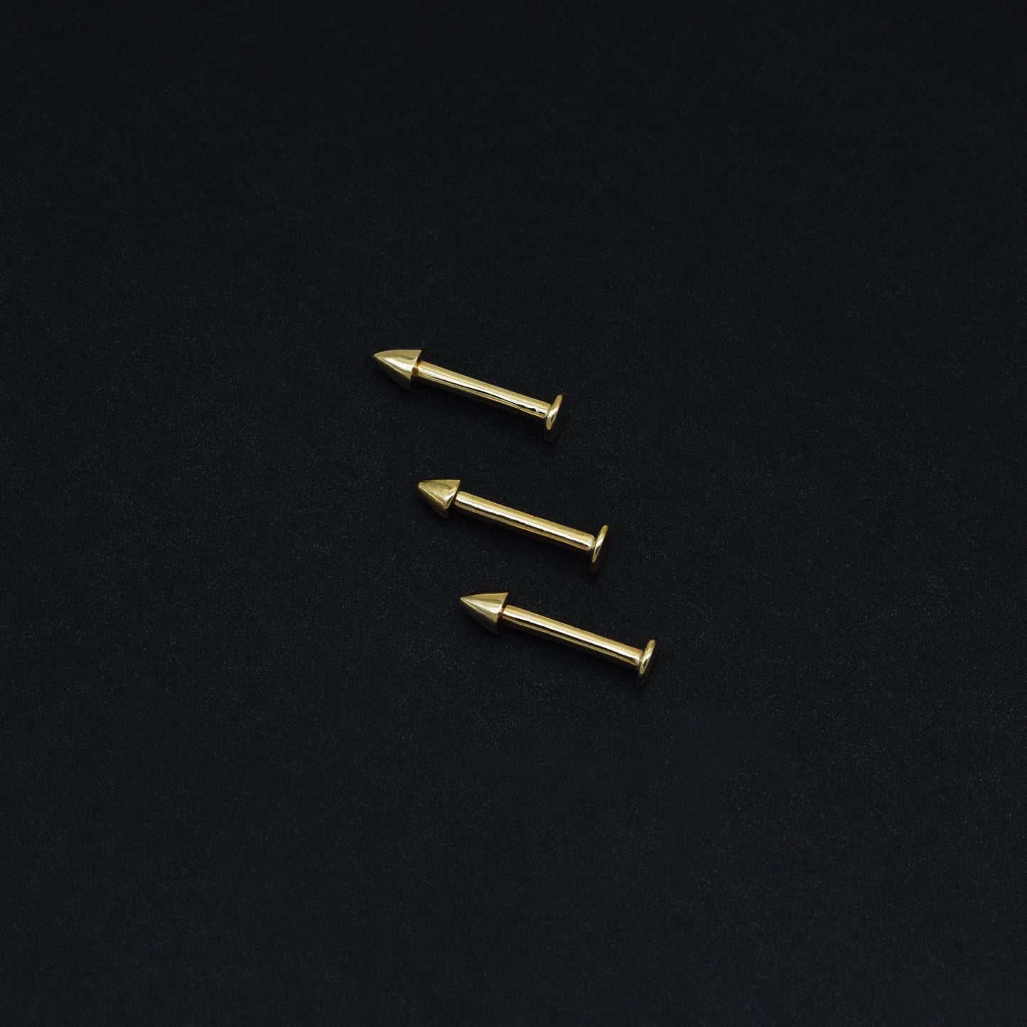 14K Solid Gold Spike Piercing 16g