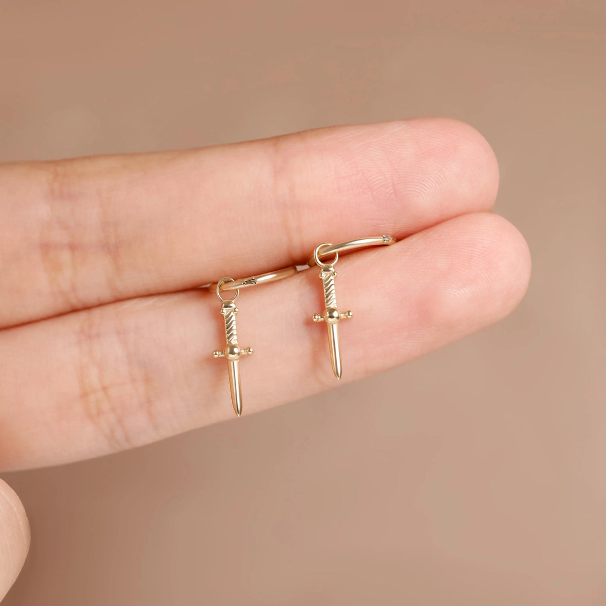 14K Gold Sword Dangle Charm