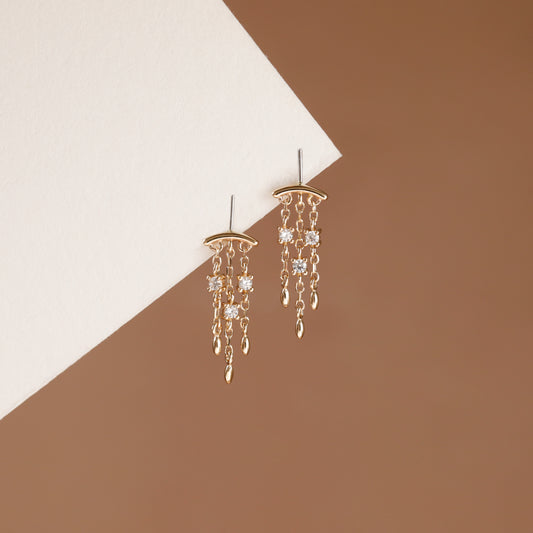 14k Solid Gold Dangle Vertical Helix Stud