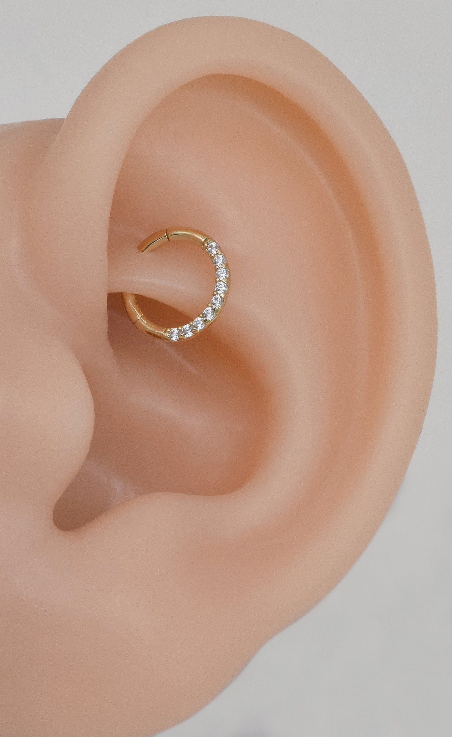 14k Solid Gold Septum Hoop Cartilage Hoop Tragus Helix Daith Rook Conch Ring Hinged Clicker Jewelry 16g gift for her