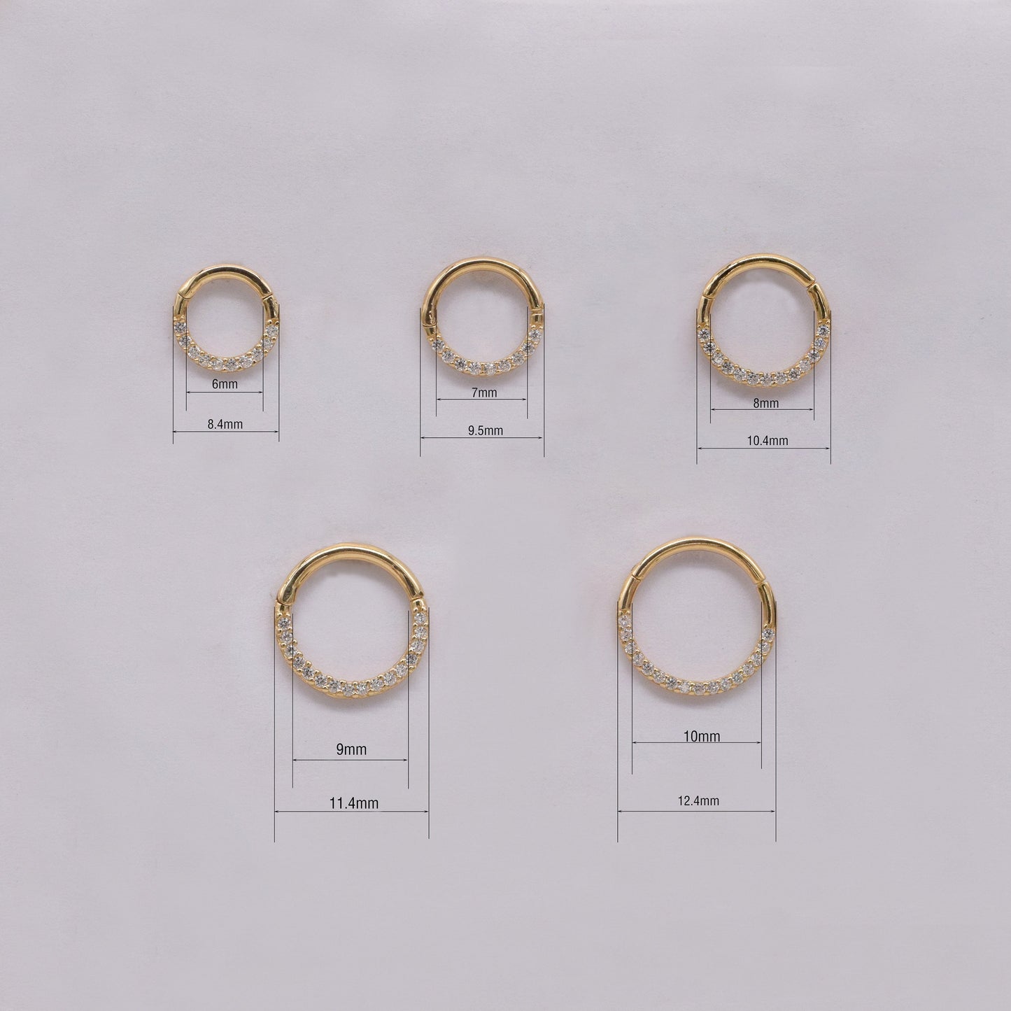 14k Solid Gold Septum Hoop Cartilage Hoop Tragus Helix Daith Rook Conch Ring Hinged Clicker Jewelry 16g gift for her