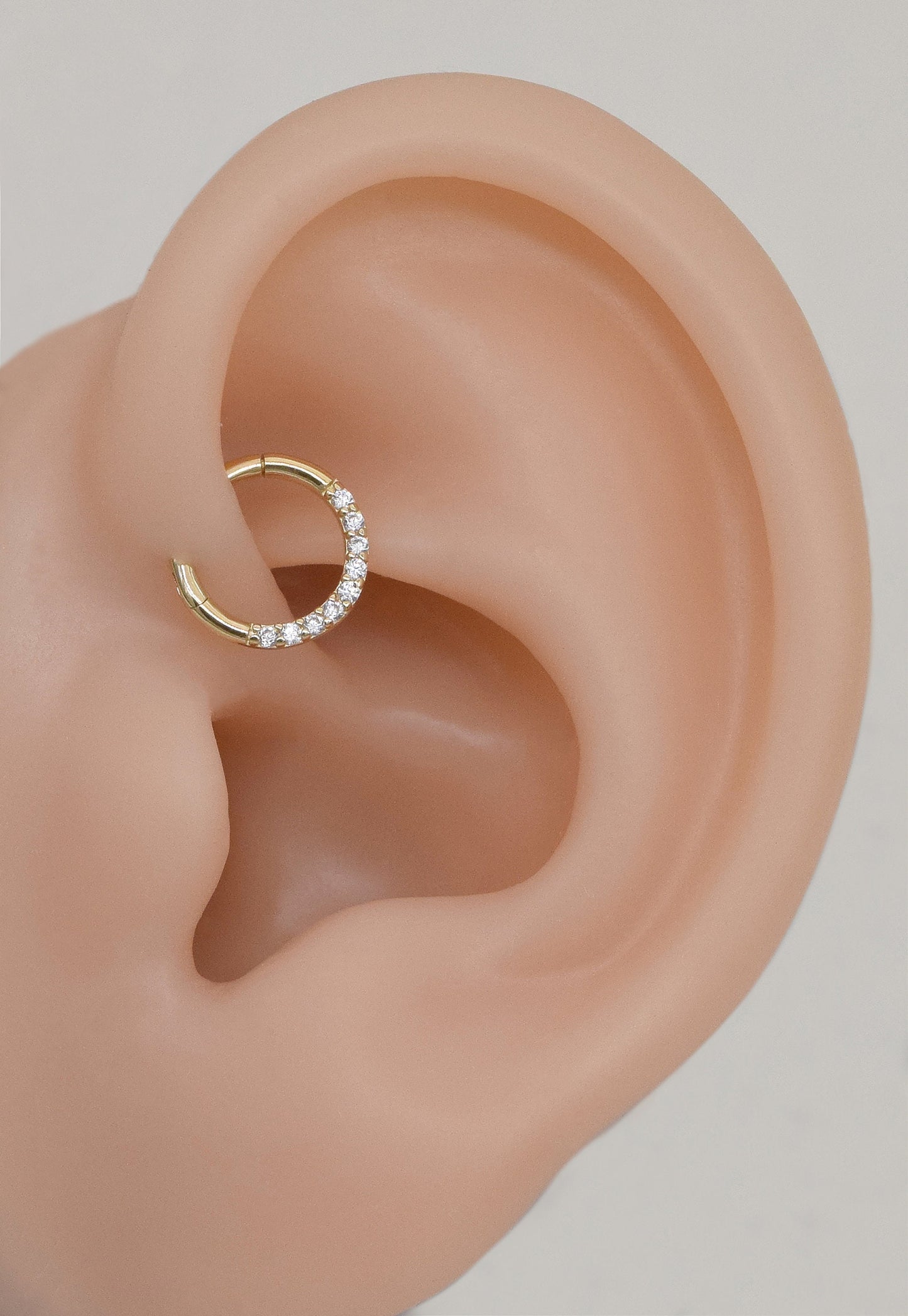 14k Solid Gold Septum Hoop Cartilage Hoop Tragus Helix Daith Rook Conch Ring Hinged Clicker Jewelry 16g gift for her