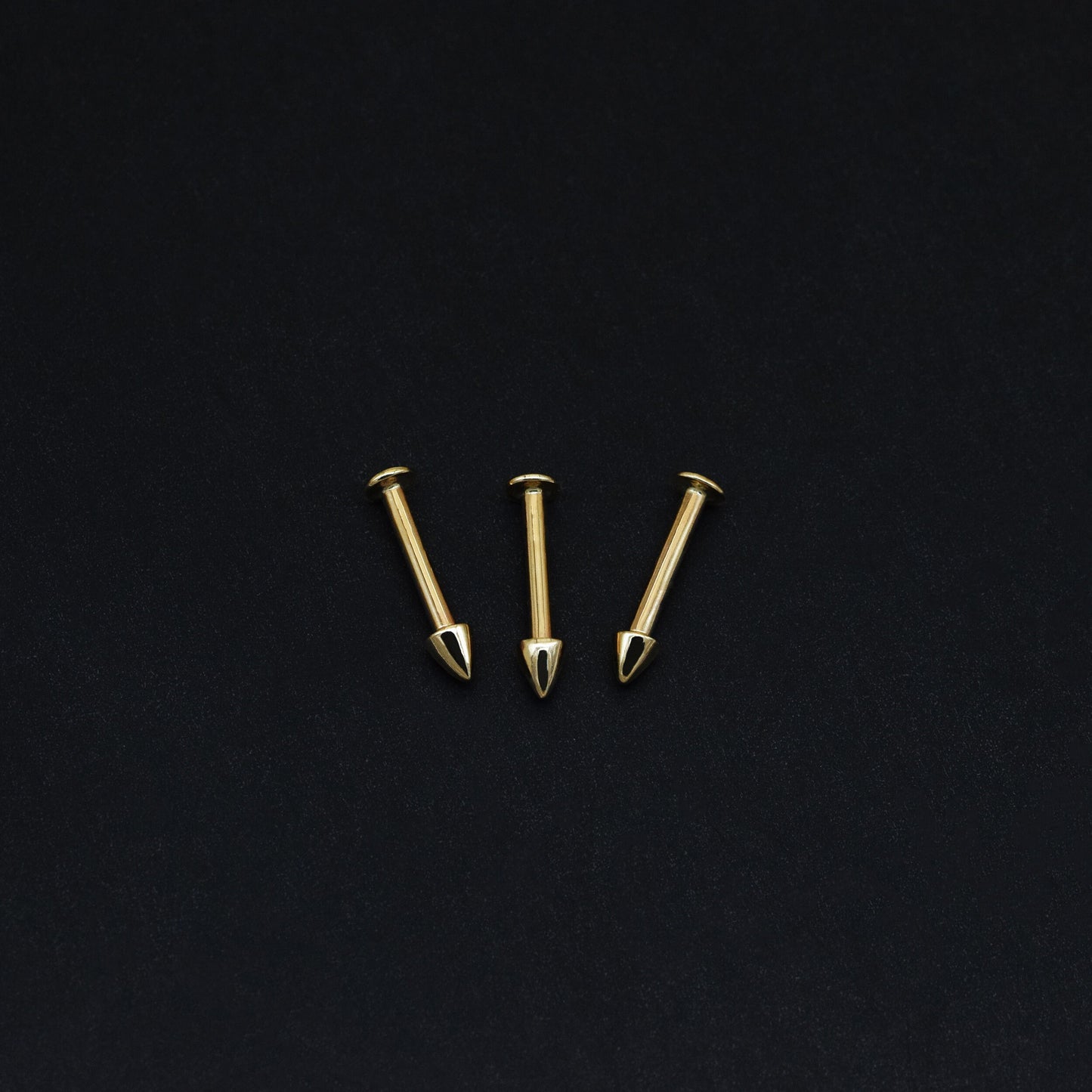 14k Solid Gold Spike Rook Piercing Eyebrow Piercing Daith Helix Tragus Conch Piercing Internally Threaded Piercing Jewelry 16g