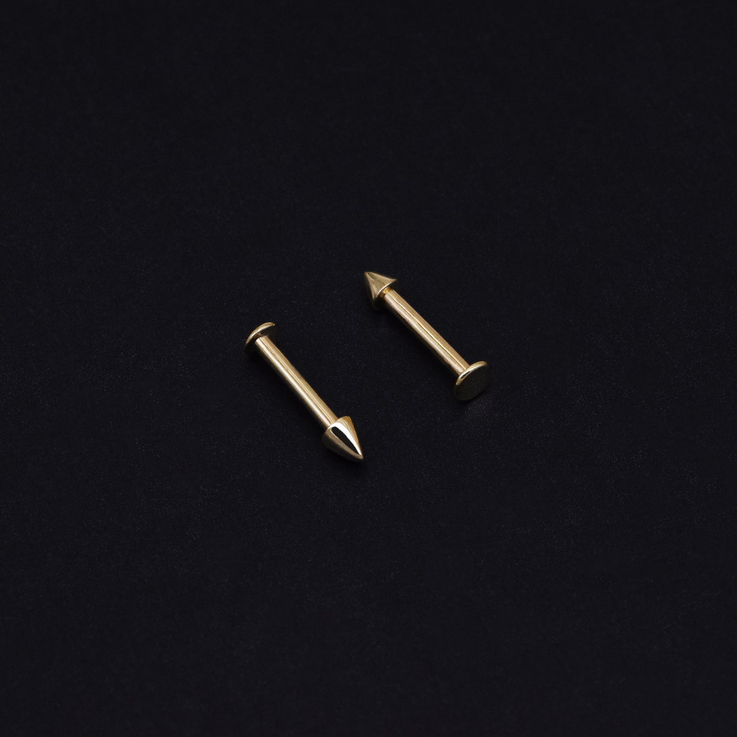 14k Solid Gold Spike Rook Piercing Eyebrow Piercing Daith Helix Tragus Conch Piercing Internally Threaded Piercing Jewelry 16g