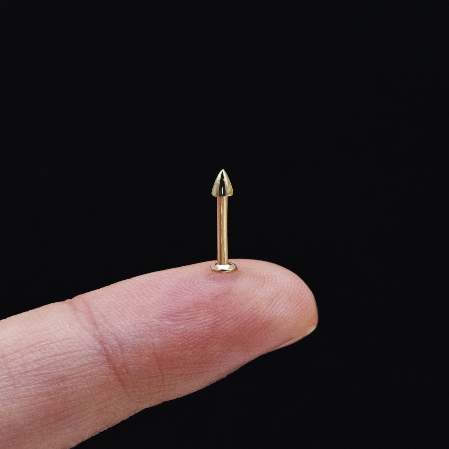 14k Solid Gold Spike Rook Piercing Eyebrow Piercing Daith Helix Tragus Conch Piercing Internally Threaded Piercing Jewelry 16g