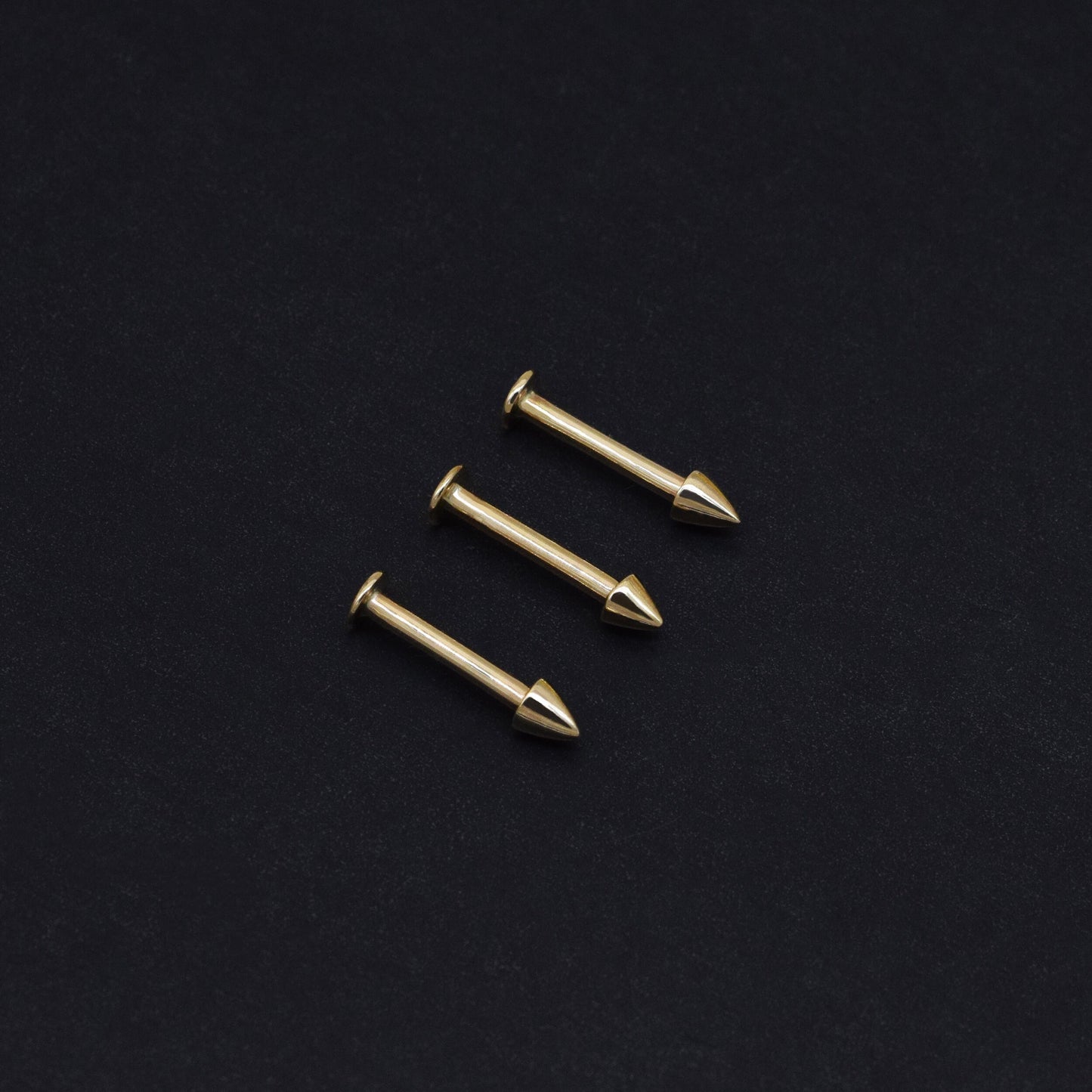 14k Solid Gold Spike Rook Piercing Eyebrow Piercing Daith Helix Tragus Conch Piercing Internally Threaded Piercing Jewelry 16g