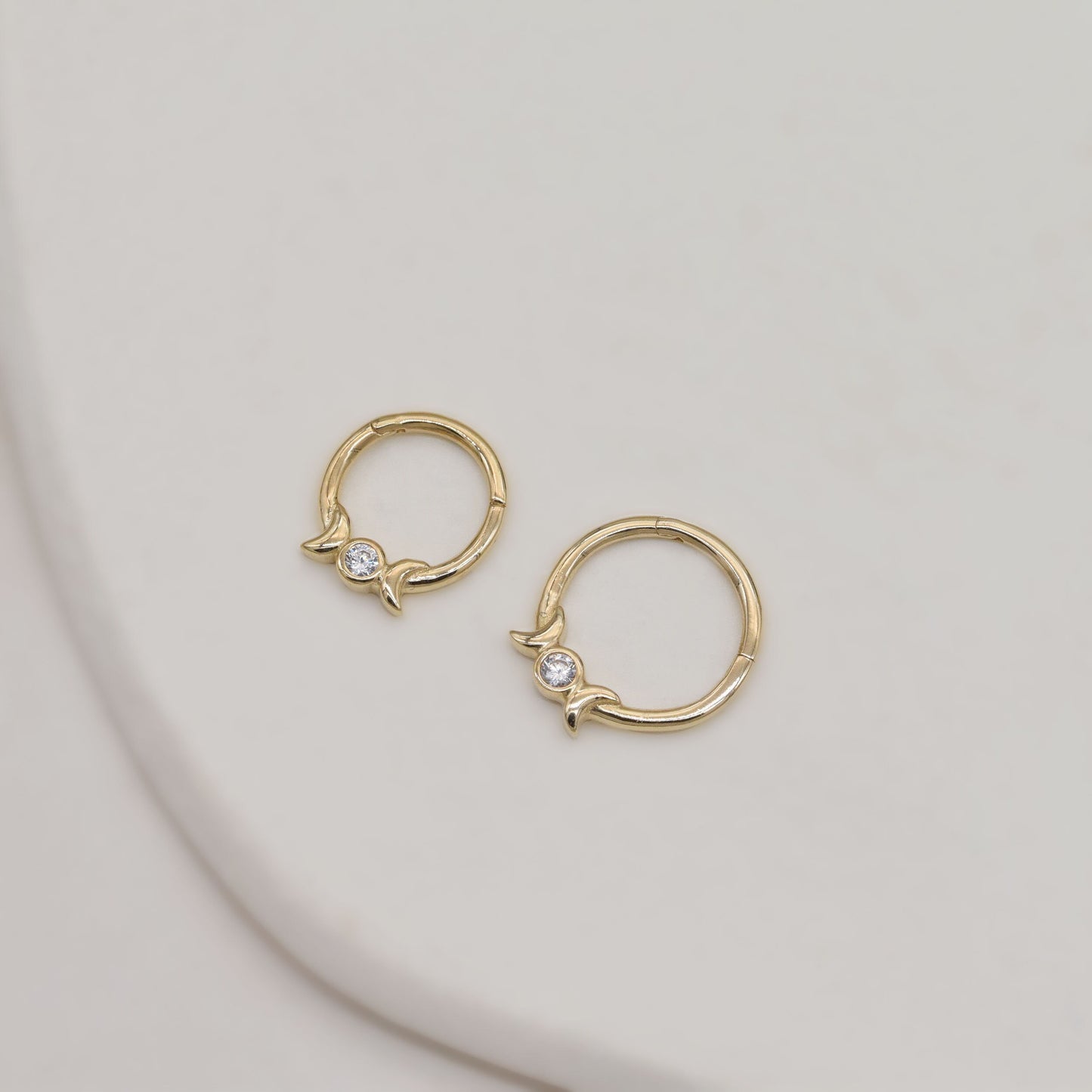 14K Solid Gold Candy Hoop Clicker Cartilage Earring Gold Septum Hopp Conch Helix hoops Nose hoop Daith Rook Tragus Hoops Nose Piercing 16g