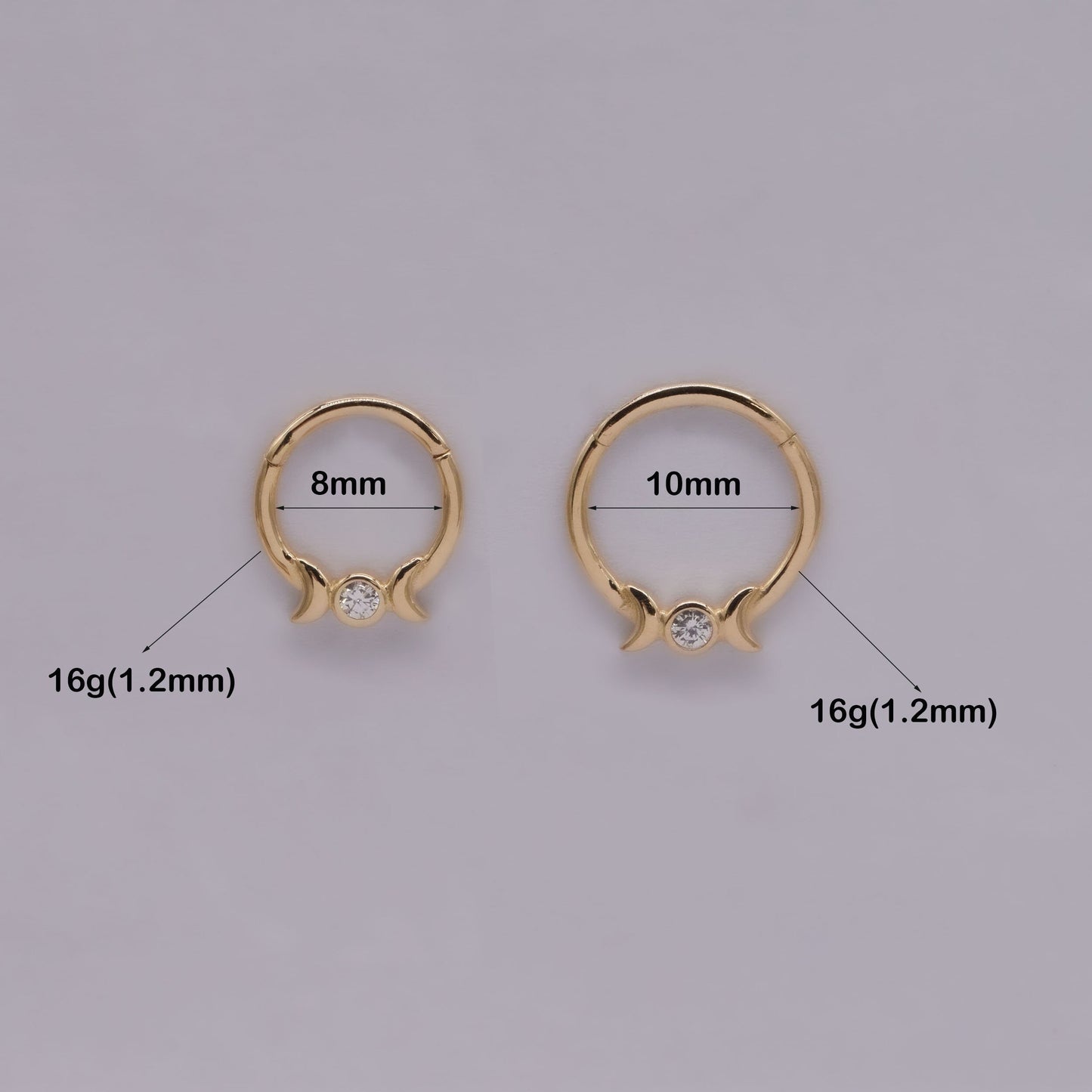 14K Solid Gold Candy Hoop Clicker Cartilage Earring Gold Septum Hopp Conch Helix hoops Nose hoop Daith Rook Tragus Hoops Nose Piercing 16g