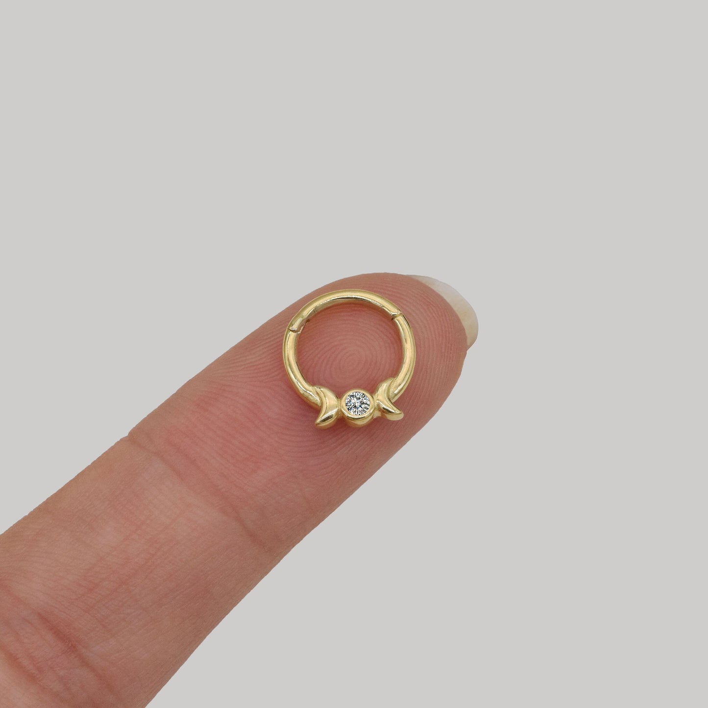 14K Solid Gold Candy Hoop Clicker Cartilage Earring Gold Septum Hopp Conch Helix hoops Nose hoop Daith Rook Tragus Hoops Nose Piercing 16g