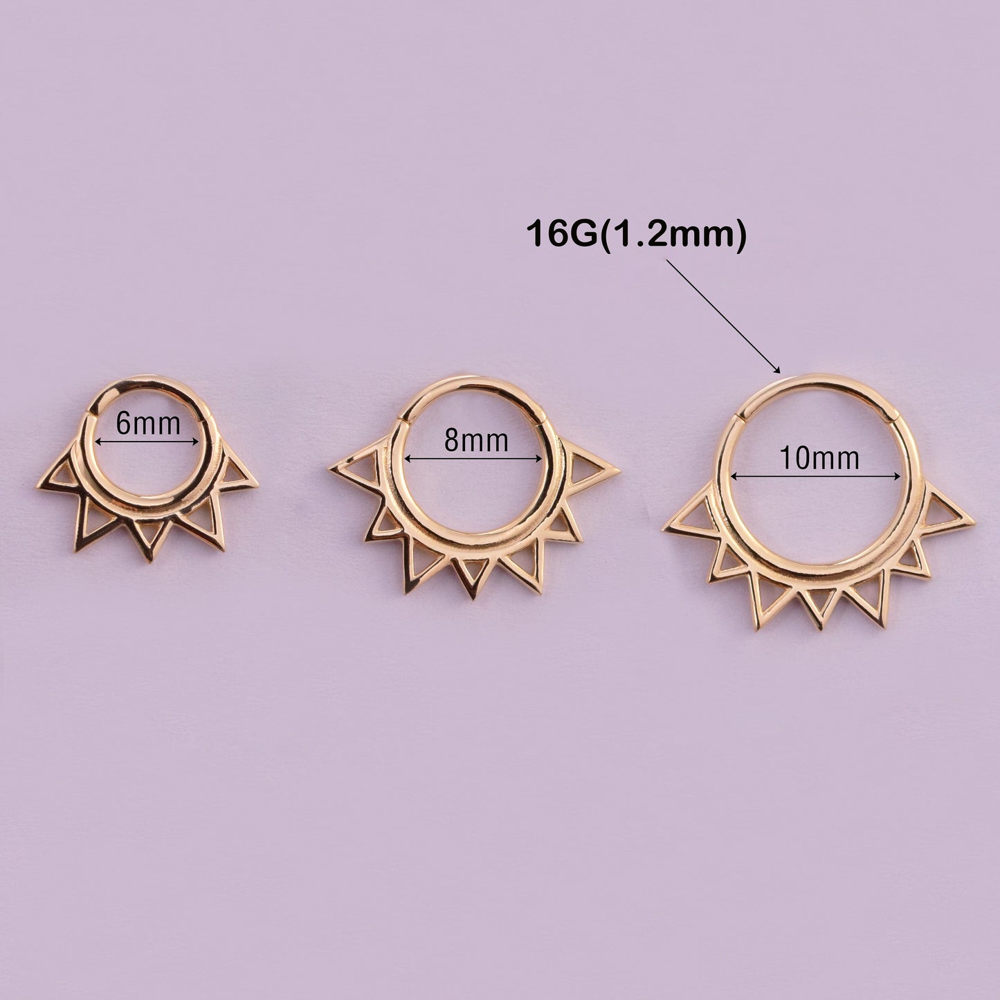 14k Solid Gold Flower Petal Daith Clicker Hoop Flower Septum Ring Nose Piercing Helix Hoop Earring Tragus Clicker Septum Piercing