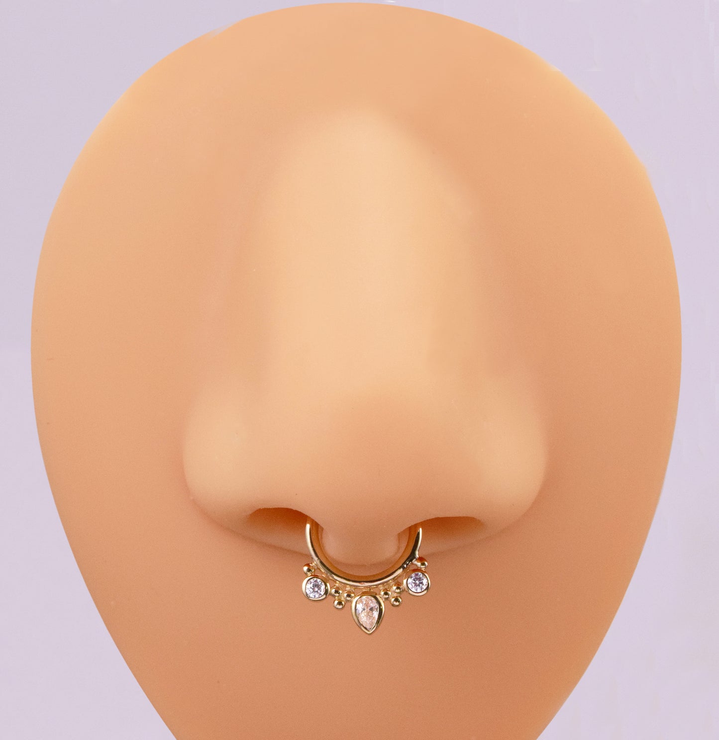 14k Solid Gold Teardrop Cartilage Hoop Earring Daith Ring Helix Hoop Clicker Conch Rook Hoop Earring Septum Clicker Piercing Nose Piercing