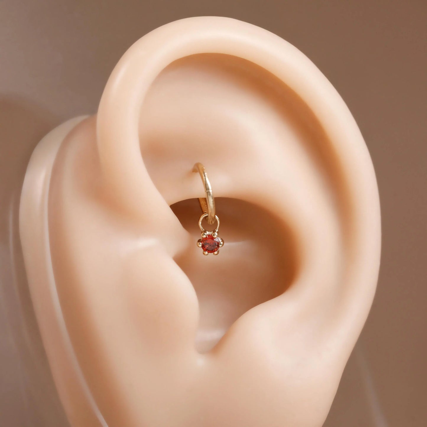 14K Solid Gold Birthstone Charm